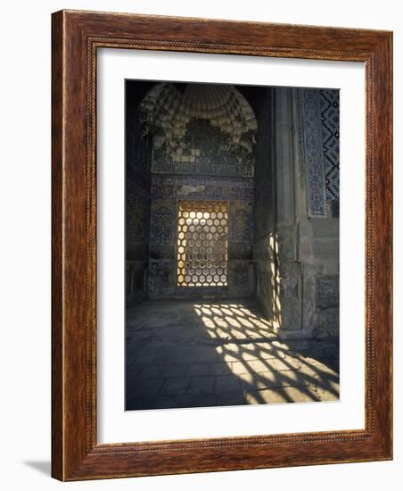 Hexagon Patterned, Registan, Samarkand, Uzbekistan-Ellen Clark-Framed Photographic Print