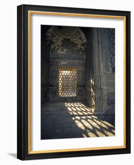 Hexagon Patterned, Registan, Samarkand, Uzbekistan-Ellen Clark-Framed Photographic Print