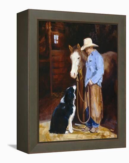 Hey, Buddy-Carolyne Hawley-Framed Stretched Canvas