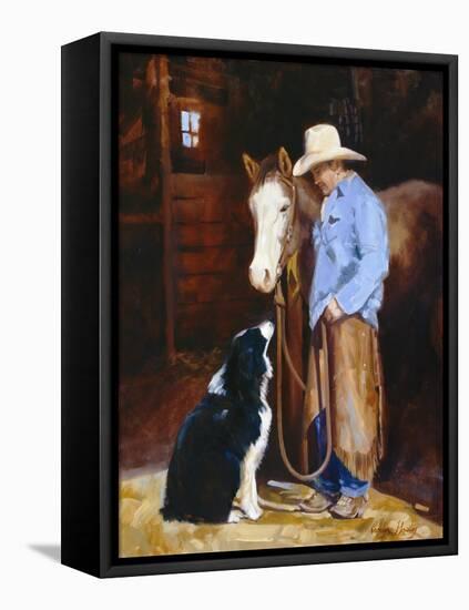 Hey, Buddy-Carolyne Hawley-Framed Stretched Canvas