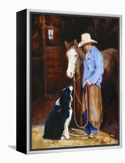 Hey, Buddy-Carolyne Hawley-Framed Stretched Canvas