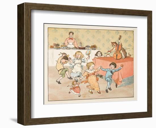 Hey, Diddle, Diddle, from the Hey Diddle Diddle Picture Book, Pub.1882 (Colour Engraving)-Randolph Caldecott-Framed Giclee Print