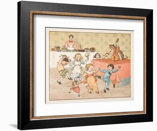 Hey, Diddle, Diddle, from the Hey Diddle Diddle Picture Book, Pub.1882 (Colour Engraving)-Randolph Caldecott-Framed Giclee Print