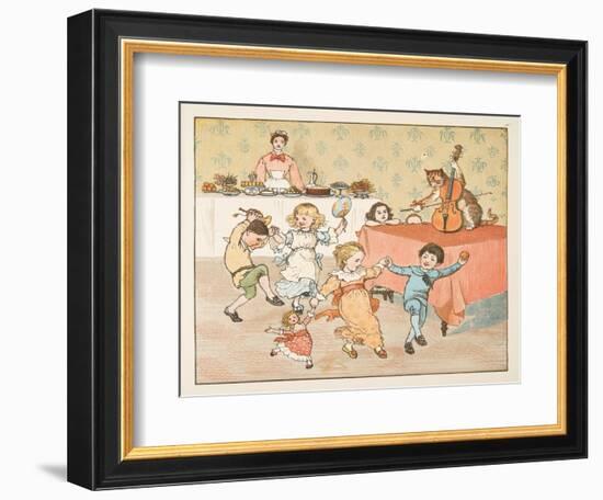 Hey, Diddle, Diddle, from the Hey Diddle Diddle Picture Book, Pub.1882 (Colour Engraving)-Randolph Caldecott-Framed Giclee Print