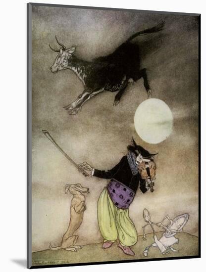 Hey Diddle Diddle, Old Nursery Thymes-Arthur Rackham-Mounted Art Print