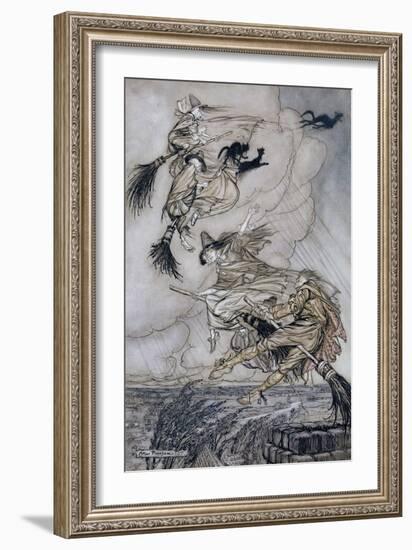 Hey! Up the Chimney Lass! Hey after You!, Illustration in 'The Ingoldsby Legends of Mirth And…-Arthur Rackham-Framed Giclee Print