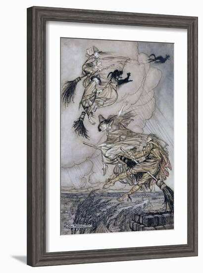 Hey! Up the Chimney Lass! Hey after You!, Illustration in 'The Ingoldsby Legends of Mirth And…-Arthur Rackham-Framed Giclee Print