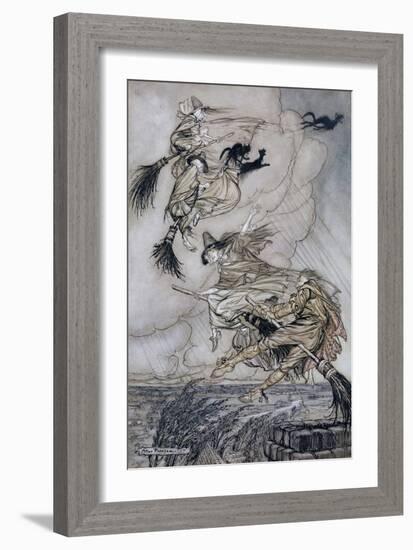 Hey! Up the Chimney Lass! Hey after You!, Illustration in 'The Ingoldsby Legends of Mirth And…-Arthur Rackham-Framed Giclee Print