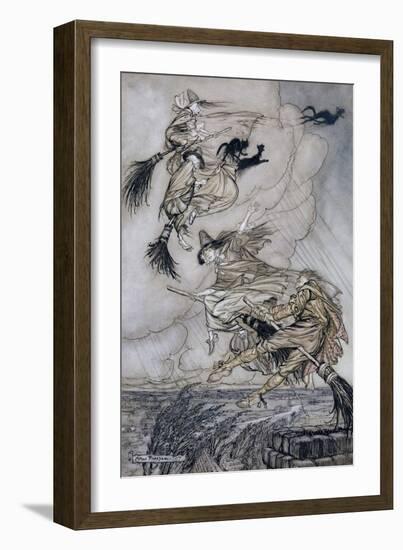 Hey! Up the Chimney Lass! Hey after You!, Illustration in 'The Ingoldsby Legends of Mirth And…-Arthur Rackham-Framed Giclee Print