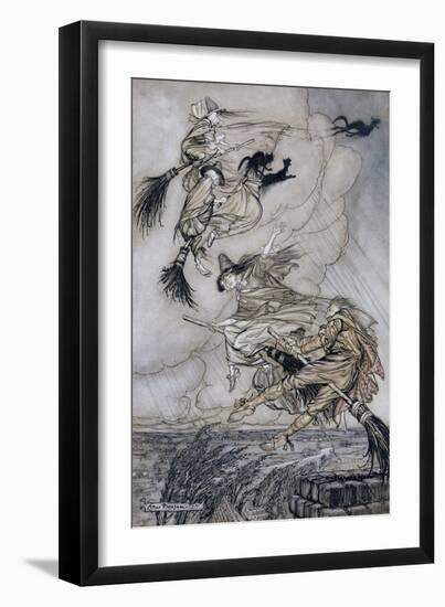 Hey! Up the Chimney Lass! Hey after You!, Illustration in 'The Ingoldsby Legends of Mirth And…-Arthur Rackham-Framed Giclee Print