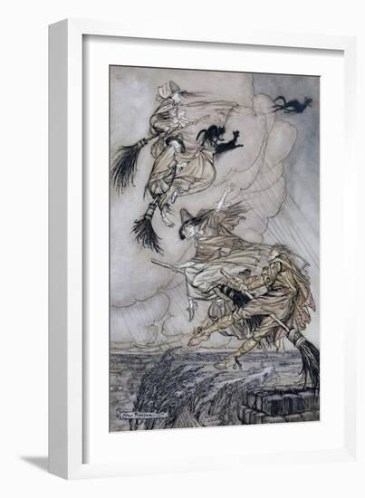 Hey! Up the Chimney Lass! Hey after You!, Illustration in 'The Ingoldsby Legends of Mirth And…-Arthur Rackham-Framed Giclee Print