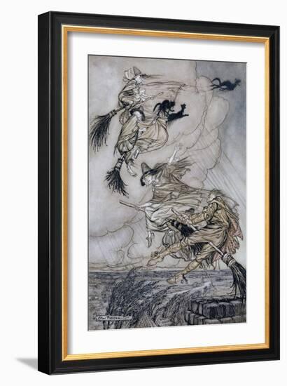 Hey! Up the Chimney Lass! Hey after You!, Illustration in 'The Ingoldsby Legends of Mirth And…-Arthur Rackham-Framed Giclee Print