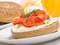 Delicious Freshly Baked Everything Bagel with Cream Cheese, Lox and Dill Served with Fresh Orange J-HHLtDave5-Photographic Print