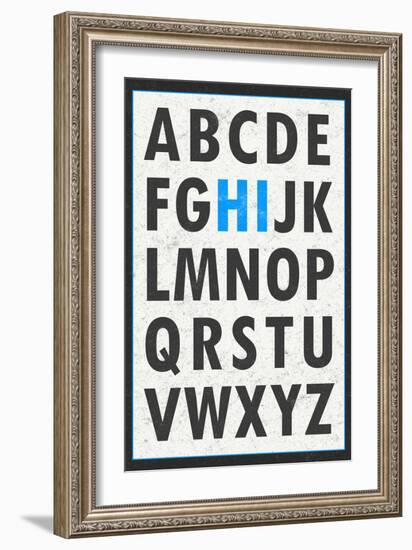 Hi Alphabet Blue-null-Framed Art Print