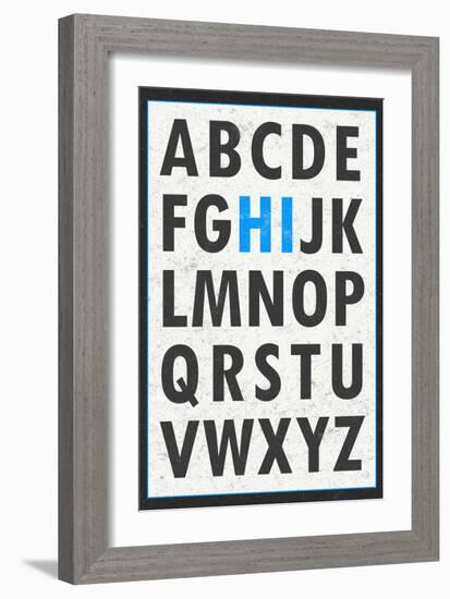 Hi Alphabet Blue-null-Framed Art Print