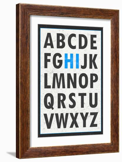 Hi Alphabet Blue-null-Framed Art Print