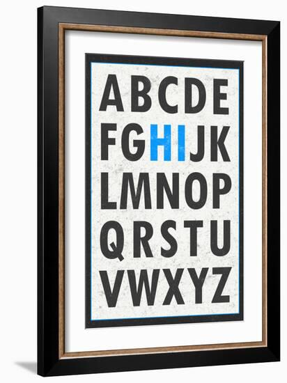 Hi Alphabet Blue-null-Framed Art Print