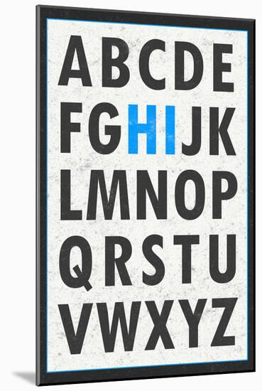 Hi Alphabet Blue-null-Mounted Art Print