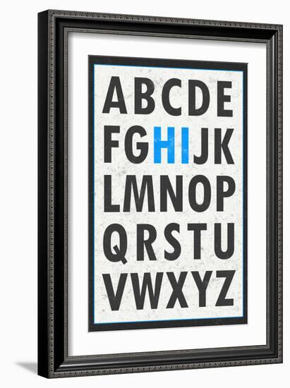 Hi Alphabet Blue-null-Framed Art Print