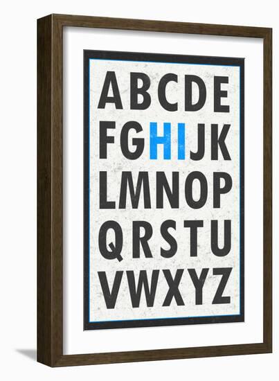 Hi Alphabet Blue-null-Framed Premium Giclee Print