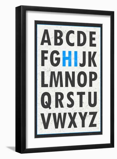 Hi Alphabet Blue-null-Framed Premium Giclee Print