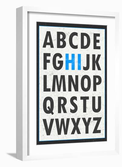 Hi Alphabet Blue-null-Framed Premium Giclee Print