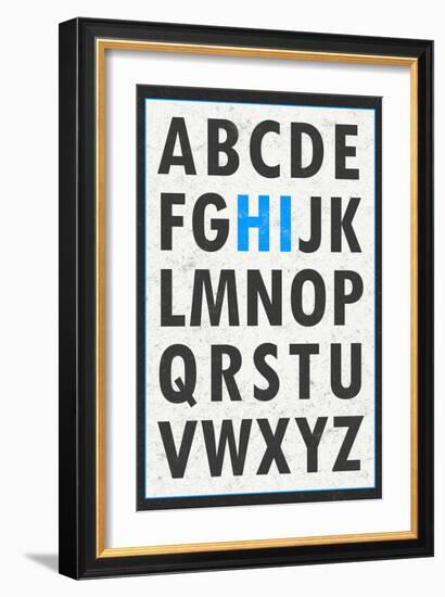 Hi Alphabet Blue-null-Framed Premium Giclee Print