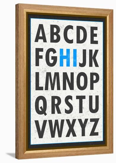 Hi Alphabet Blue-null-Framed Stretched Canvas