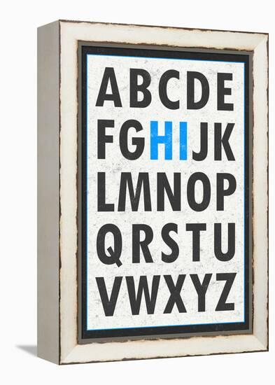 Hi Alphabet Blue-null-Framed Stretched Canvas