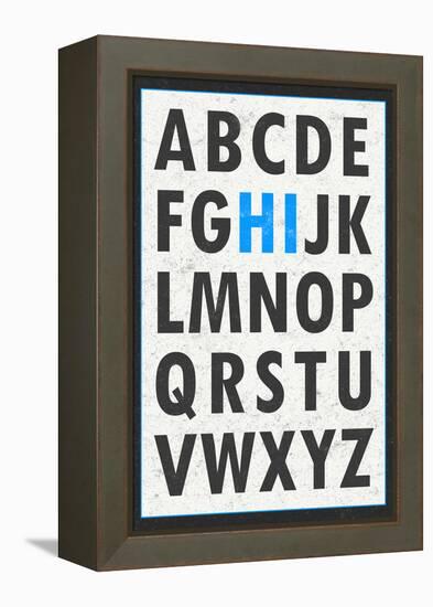 Hi Alphabet Blue-null-Framed Stretched Canvas