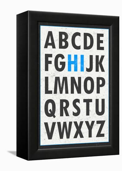 Hi Alphabet Blue-null-Framed Stretched Canvas