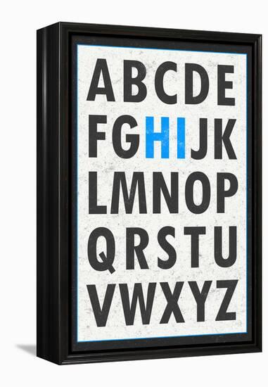 Hi Alphabet Blue-null-Framed Stretched Canvas