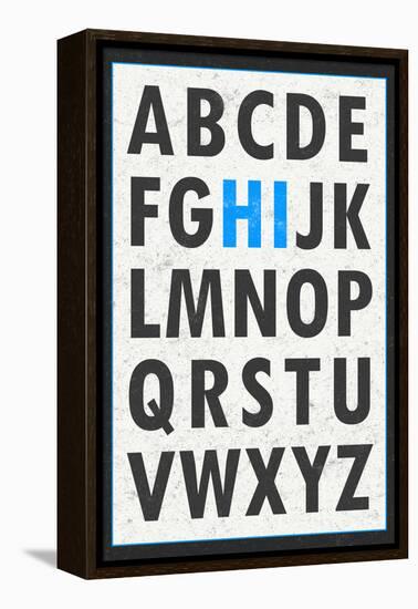 Hi Alphabet Blue-null-Framed Stretched Canvas