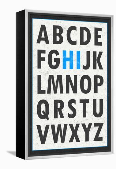 Hi Alphabet Blue-null-Framed Stretched Canvas