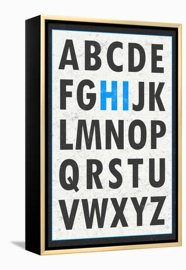 Hi Alphabet Blue-null-Framed Stretched Canvas