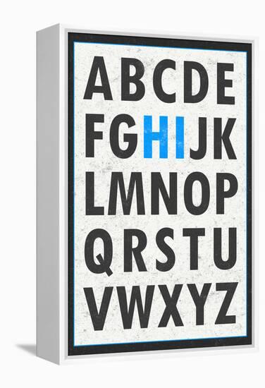 Hi Alphabet Blue-null-Framed Stretched Canvas