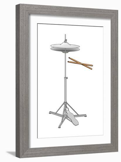 Hi-Hat Cymbals and Drumsticks, Percussion, Musical Instrument-Encyclopaedia Britannica-Framed Art Print