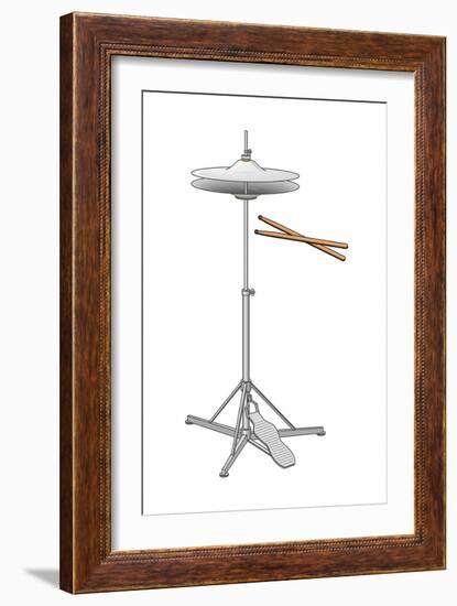 Hi-Hat Cymbals and Drumsticks, Percussion, Musical Instrument-Encyclopaedia Britannica-Framed Art Print