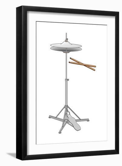 Hi-Hat Cymbals and Drumsticks, Percussion, Musical Instrument-Encyclopaedia Britannica-Framed Art Print