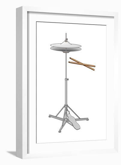 Hi-Hat Cymbals and Drumsticks, Percussion, Musical Instrument-Encyclopaedia Britannica-Framed Art Print