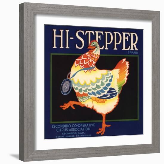 Hi Stepper Brand - Escondido, California - Citrus Crate Label-Lantern Press-Framed Art Print