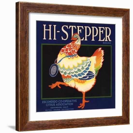Hi Stepper Brand - Escondido, California - Citrus Crate Label-Lantern Press-Framed Art Print