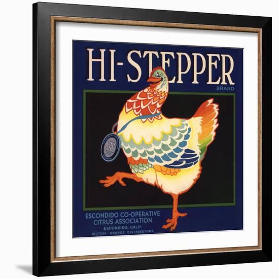 Hi Stepper Brand - Escondido, California - Citrus Crate Label-Lantern Press-Framed Art Print