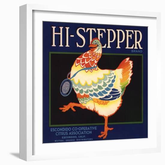 Hi Stepper Brand - Escondido, California - Citrus Crate Label-Lantern Press-Framed Art Print