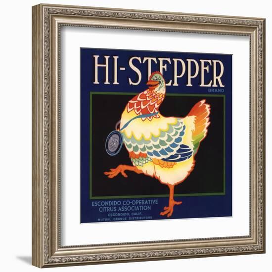 Hi Stepper Brand - Escondido, California - Citrus Crate Label-Lantern Press-Framed Art Print