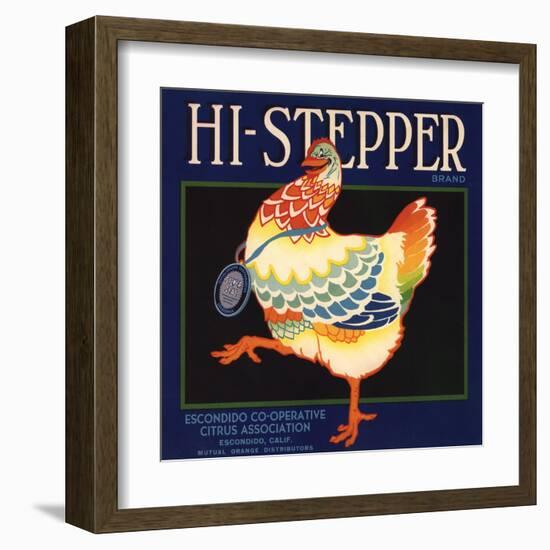 Hi Stepper Brand - Escondido, California - Citrus Crate Label-Lantern Press-Framed Art Print