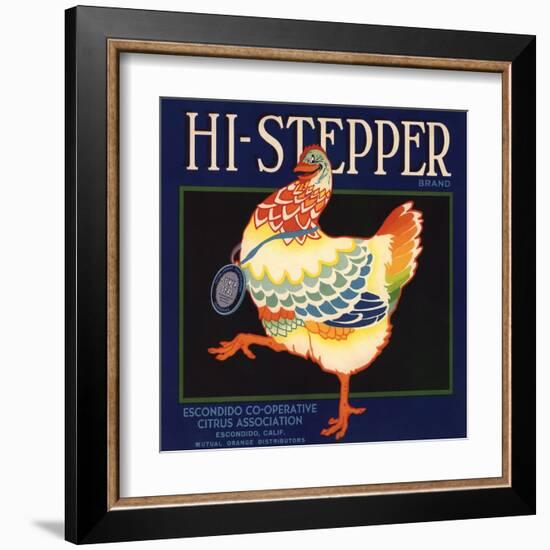 Hi Stepper Brand - Escondido, California - Citrus Crate Label-Lantern Press-Framed Art Print