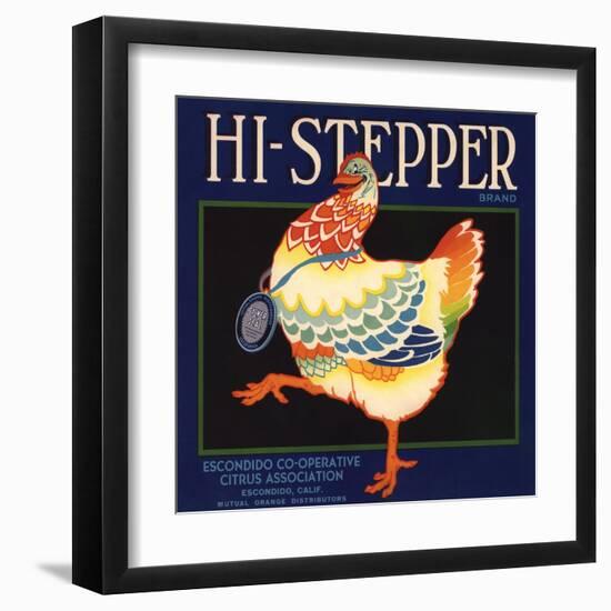 Hi Stepper Brand - Escondido, California - Citrus Crate Label-Lantern Press-Framed Art Print