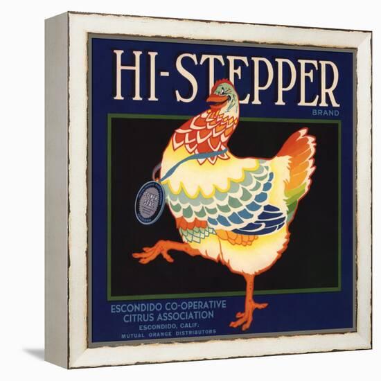 Hi Stepper Brand - Escondido, California - Citrus Crate Label-Lantern Press-Framed Stretched Canvas