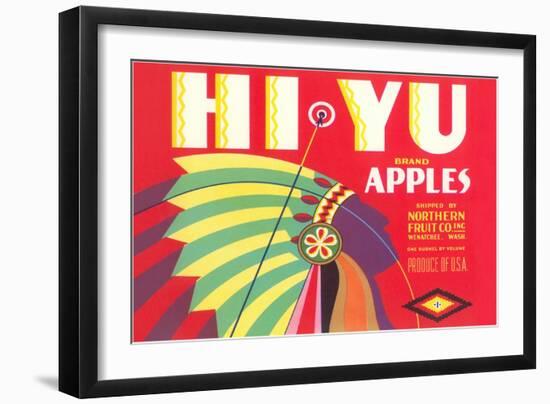 Hi Yu Apples Crate Label-null-Framed Art Print